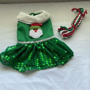 Dog/Cat Christmas Dress with Free toy.  New in package. Size Small